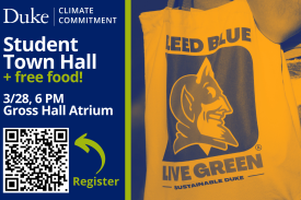 A tote bag that says, "Bleed Blue, Live Green"
